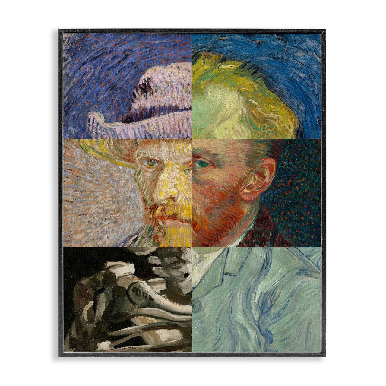 Stupell Industries Collaged Van Gogh Portraits Framed Giclee, design by Masters Redux